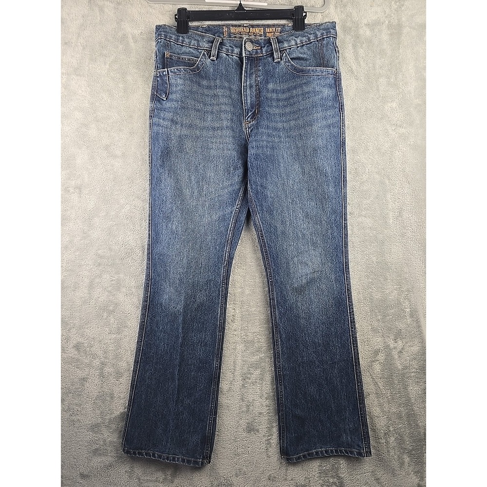 Redhead Ranch Bootcut Jeans Mens 34x31 Blue Denim Ranch Fit‎ Pants Western
